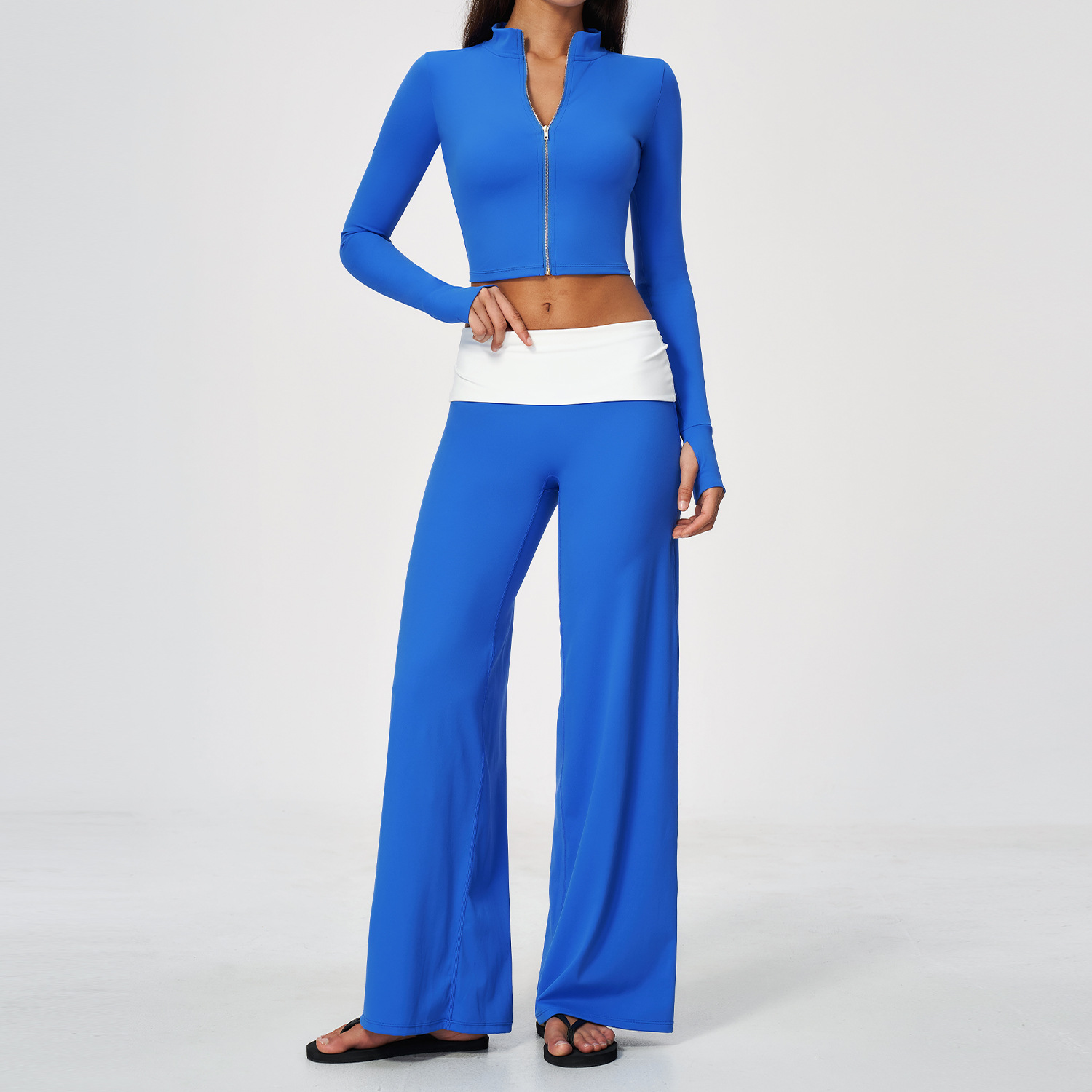 Zip Jacket Wide Leg Pants 2 Pi - Yoga Fitness Women recension och pris