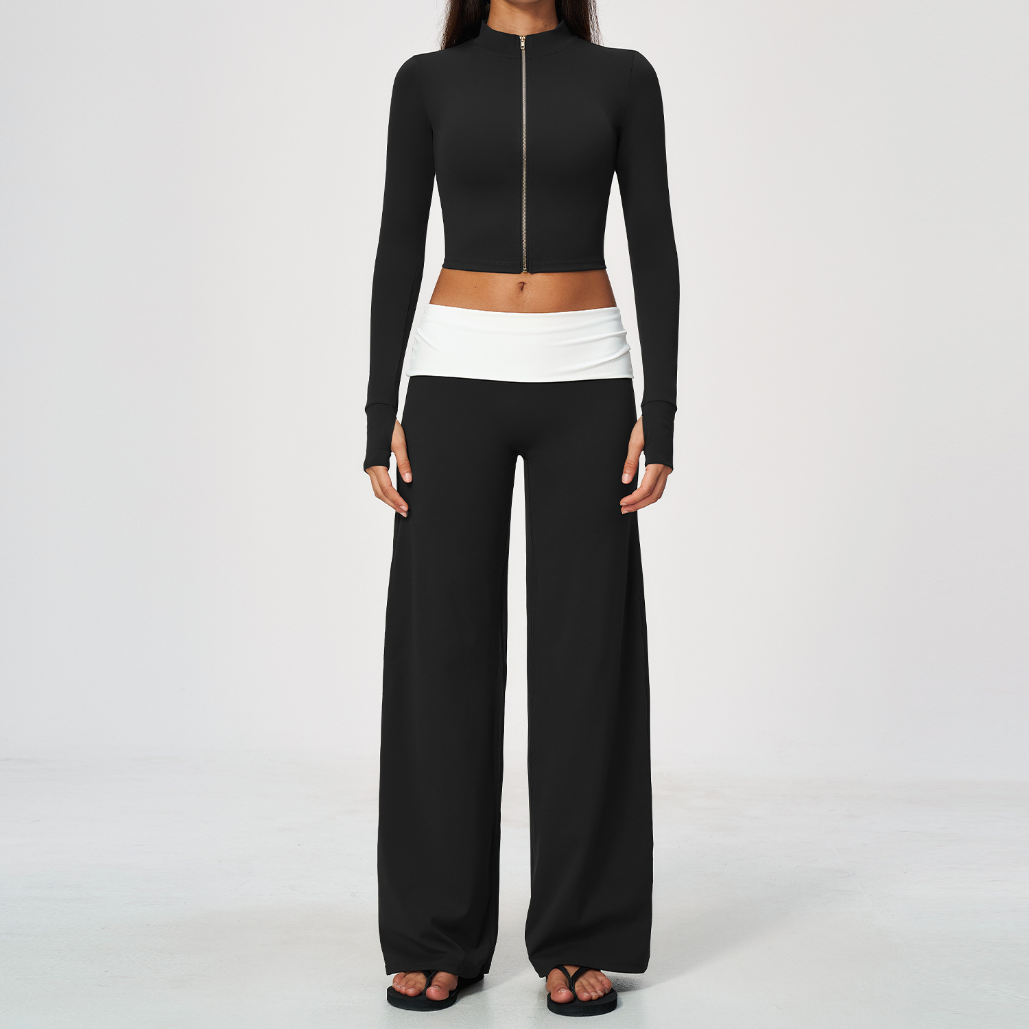 Zip Jacket Wide Leg Pants 2 Pi - Yoga Fitness Women recension och pris