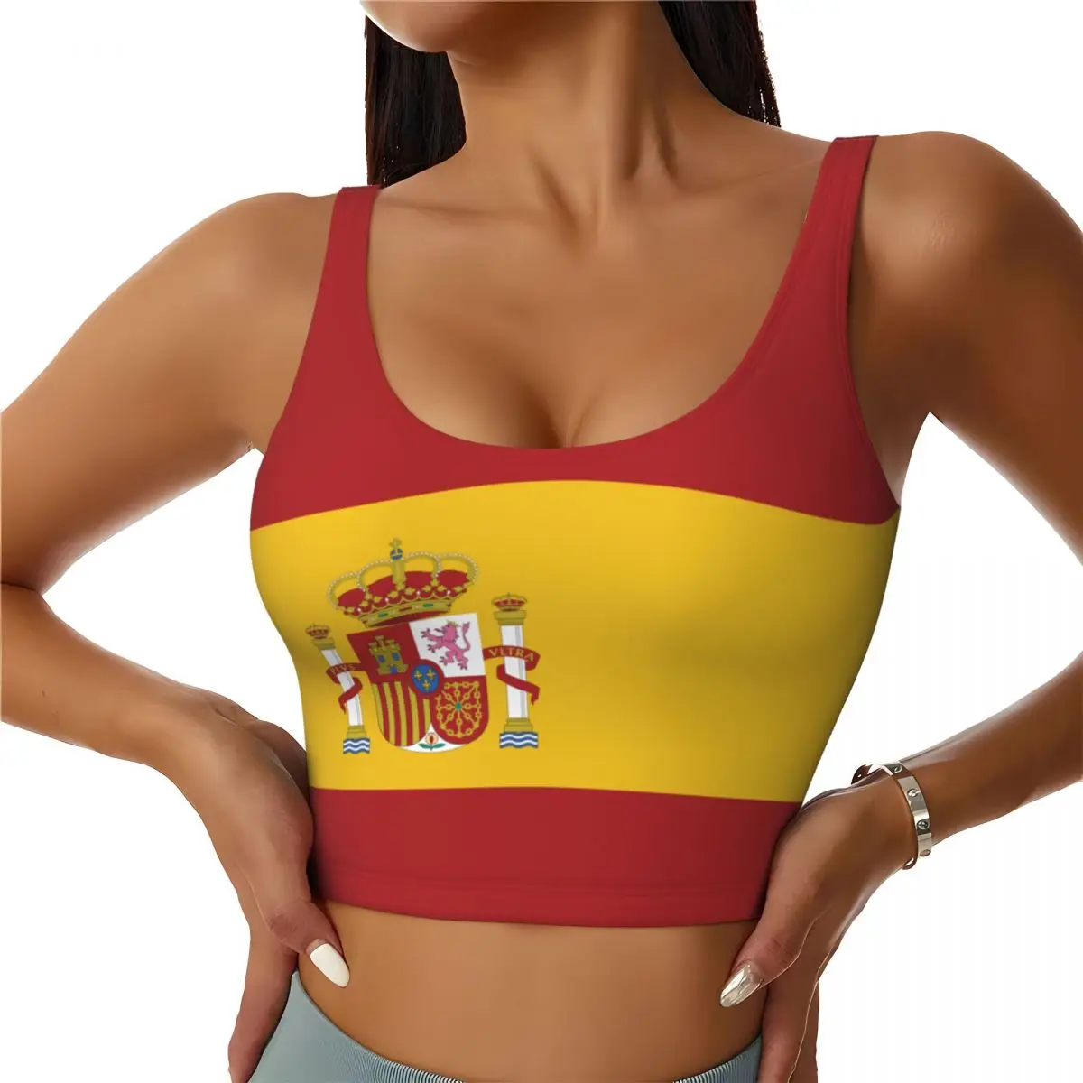 Spain Flag Basic Tops Women Sa - Yoga Fitness Women recension och pris
